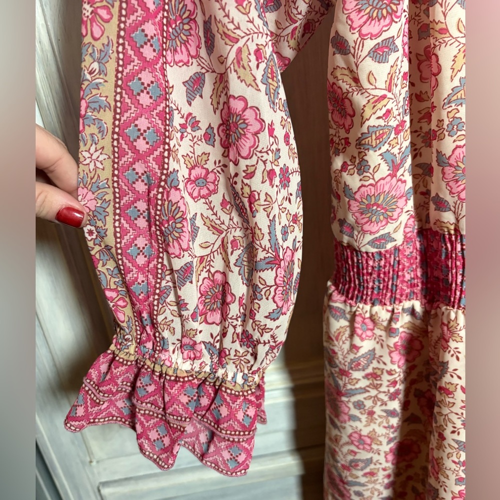 Anthropologie Love the Label Love Sam Tippy Floral Dress Festival Boho‎ Flirty - Picture 5 of 10
